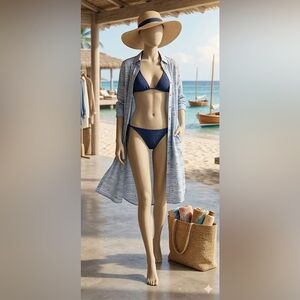 Zilch Amsterdam Light Blue Sailboat Sailor Heaven Shirt Dress Large NWT